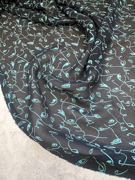 GIRL BEFORE A MIRROR 100% SILK GEORGETTE (1.7m Length)