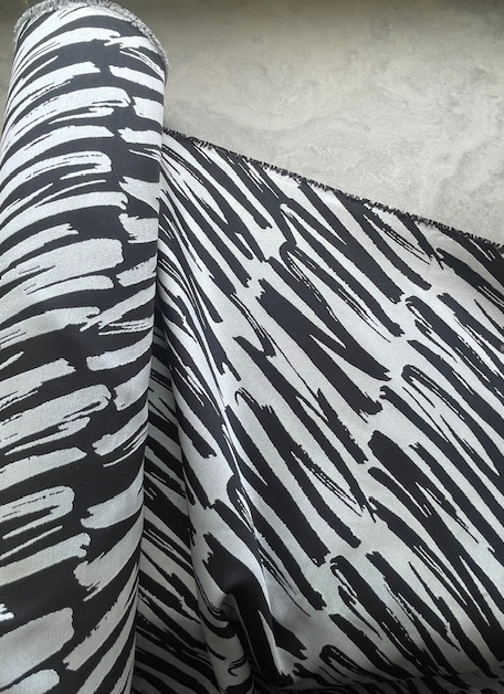 ARGENT SILVER & BLACK ITALIAN TAFFETA