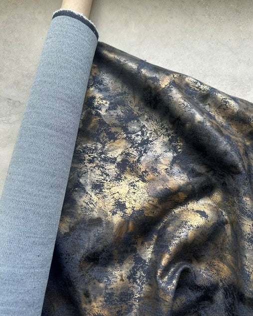 OIL SPILL GOLD FOILED DENIM (3m Length)