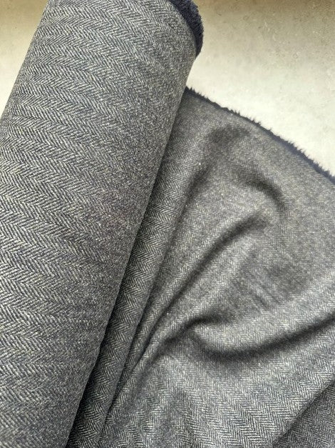 OSCAR WOOL/VISCOSE HERRINGBONE TWILL