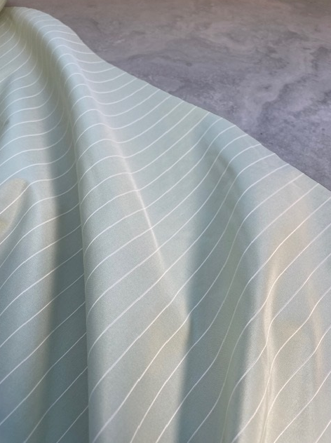 SPEARMINT STRIPED SILK (2m Length)