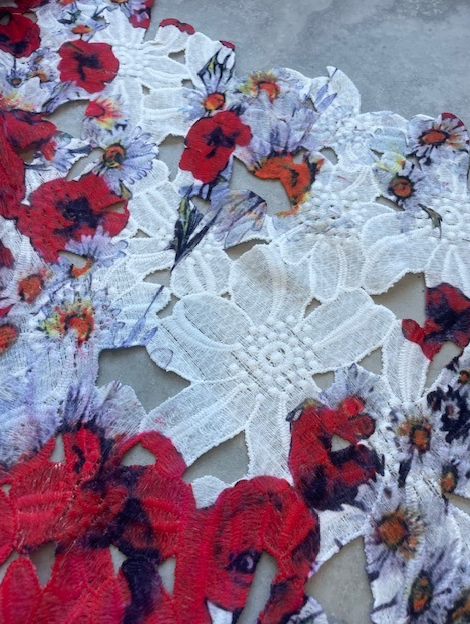 SCARLETT FLORAL EMBROIDERED LASER CUT WITH SCALLOPED EDGING