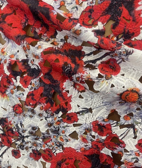 SCARLETT FLORAL EMBROIDERED LASER CUT WITH SCALLOPED EDGING