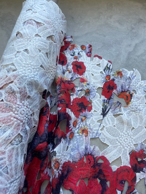 SCARLETT FLORAL EMBROIDERED LASER CUT WITH SCALLOPED EDGING