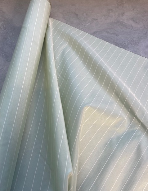 SPEARMINT STRIPED SILK (2m Length)