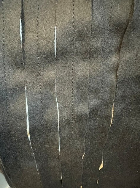 100% ITALIAN WOOL STRIPS SEWN ONTO A NYLON TULLE BASE (7.3m Length)