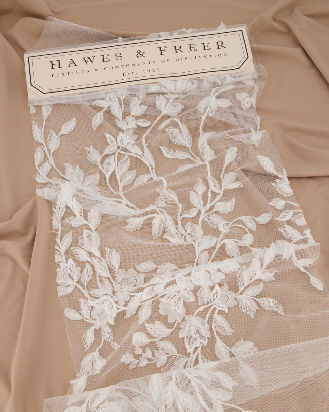 BRIDGETTE EMBROIDERED FLORAL TULLE IN IVORY